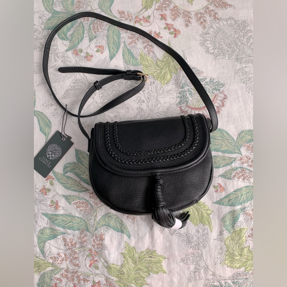 Vince Camuto NWT black genuine leather shoulder or crossbody purse